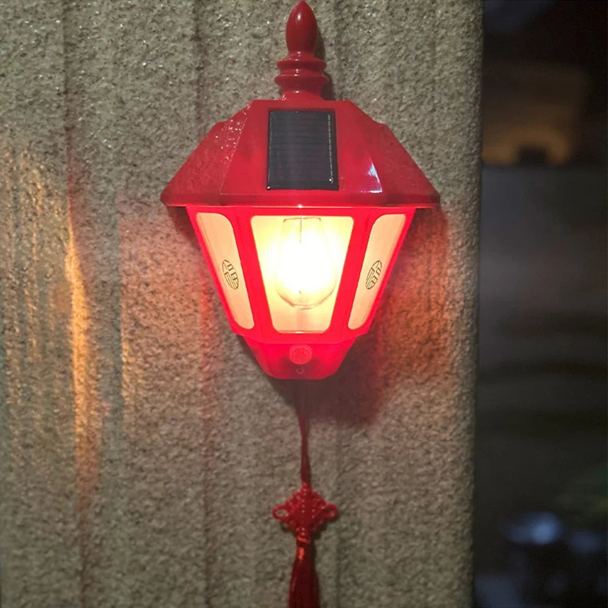 lampe solaire rouge murale adhésive détecteur mouvement ip65 led classiqueextérieur abs warm white