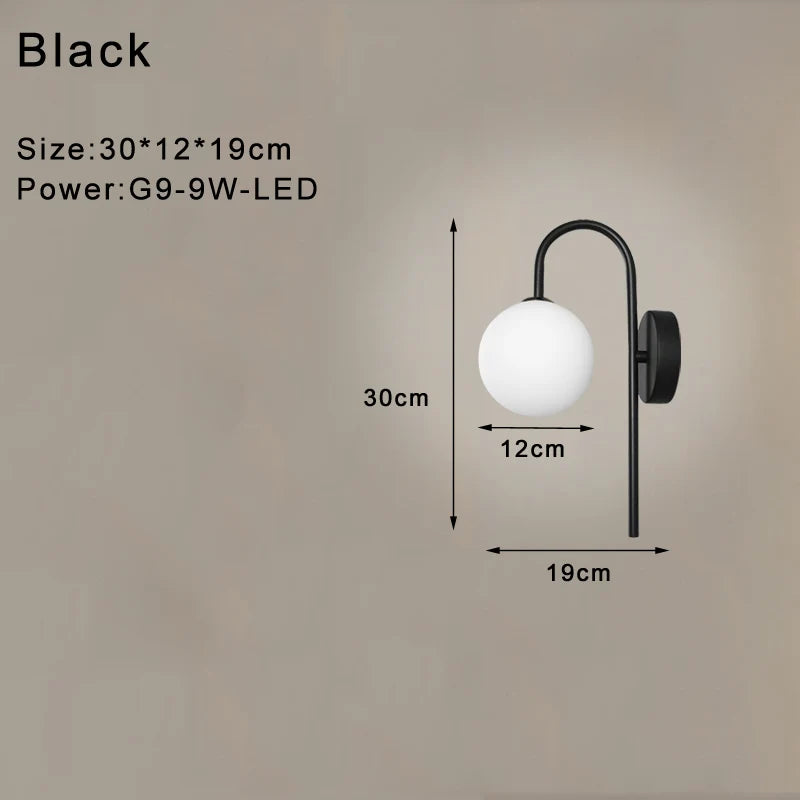 applique murale led moderne noir doré blanc minimaliste chambre cuisine salle manger