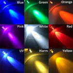 diodes led 5mm ronde bleu vert rouge blanc chaud jaune violet orange transparentes couleurs