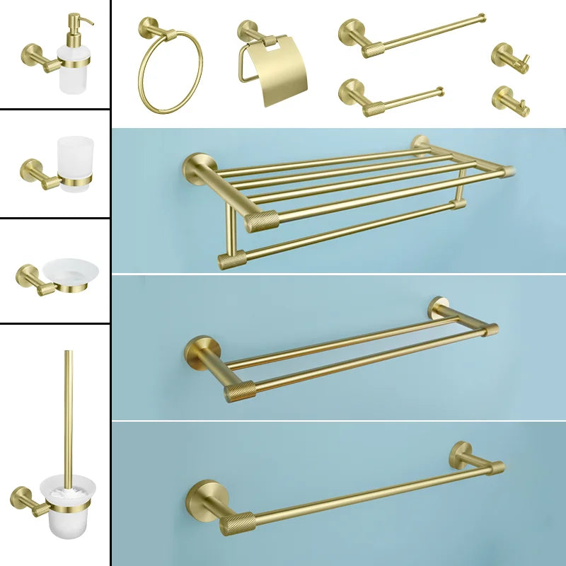 accessoires salle bain doré porte savon porte serviette barre verticale barre horizontale porte verre