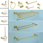 accessoires salle bain doré porte savon porte serviette barre verticale barre horizontale porte verre