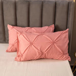 Vue rapprochée du tissu polyester coton de la housse de couette