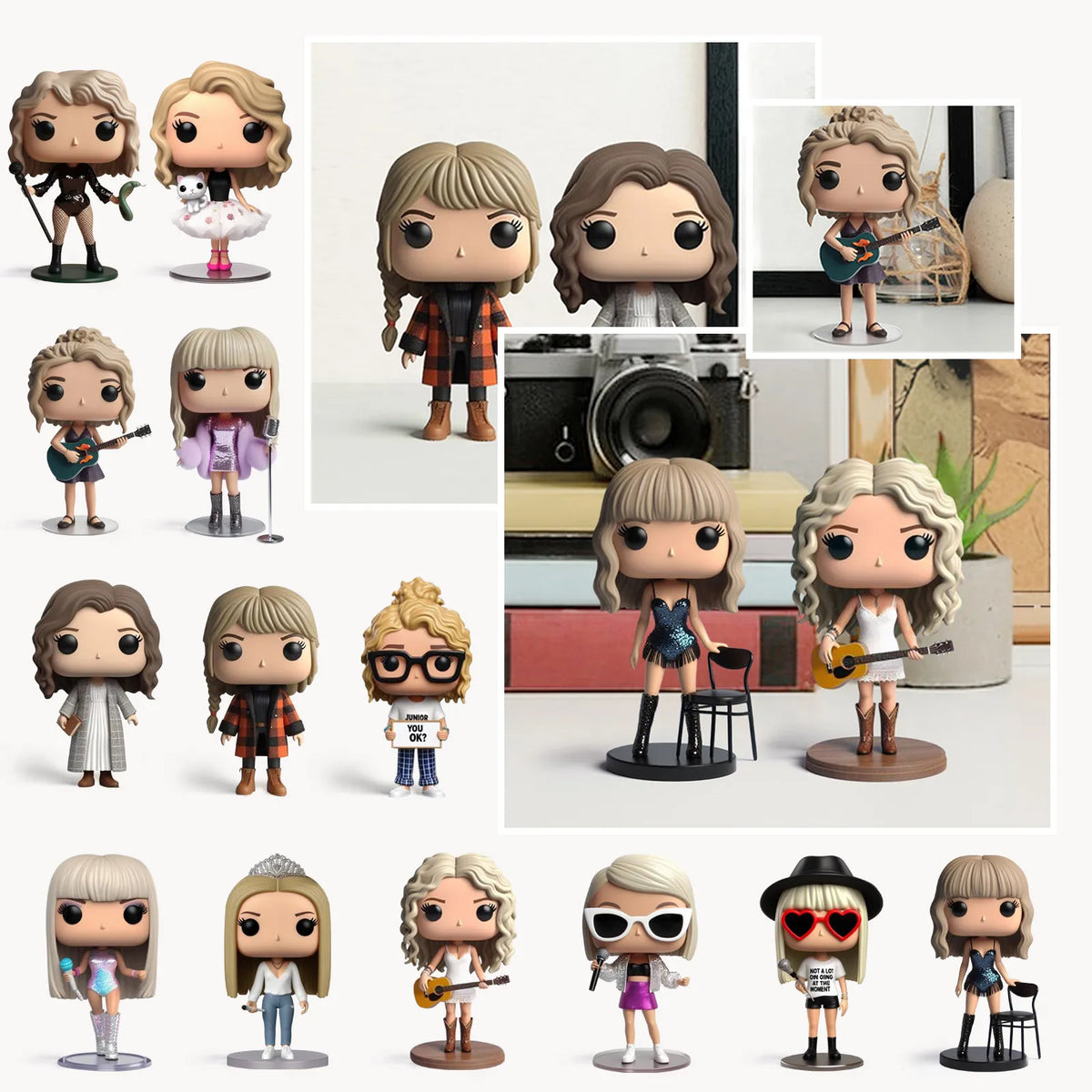 figurines pop art résine chanteurs dessin animé microphone guitare décoration chambre maison cadeaux artisanaux
