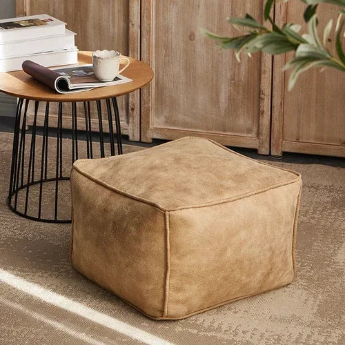 coussin assise velours cuir marron beige gris moderne confortable sans rembourrage zip couture