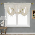 rideau fenêtre jacquard floral velours semi transparent élégant franges décoratives tringle rideau