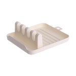 support ustensiles cuisine moderne vert clair gris blanc rainuré adhésif spatule bois couteau poisson