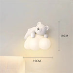 lampe murale décorative ours nuage enfant blanc moderne chambre éclairage mur fixé LED