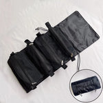 Sac cosmétiques multi usages pliable rose clair moderne poignée dorée fermeture glissière