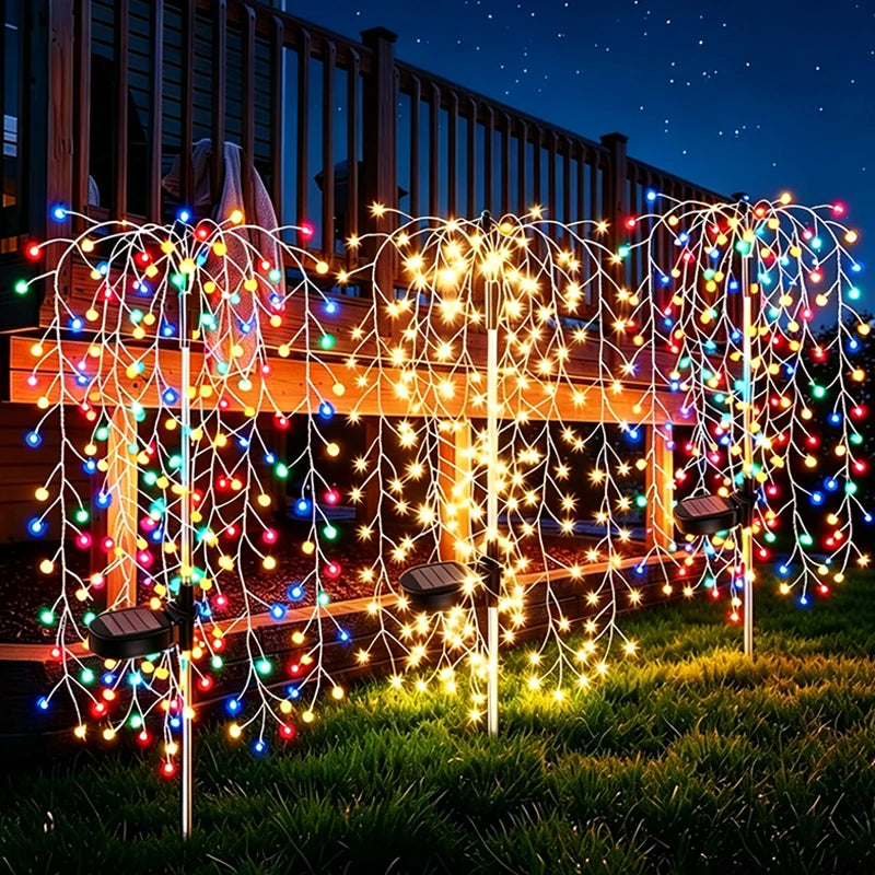 guirlandes lumineuses solaires led extérieures étanches modernes multicolore filament arboré