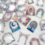 autocollants floraux art nouveau multicolores motifs papillons adhésifs décoratifs scrapbook diy 50 pièces