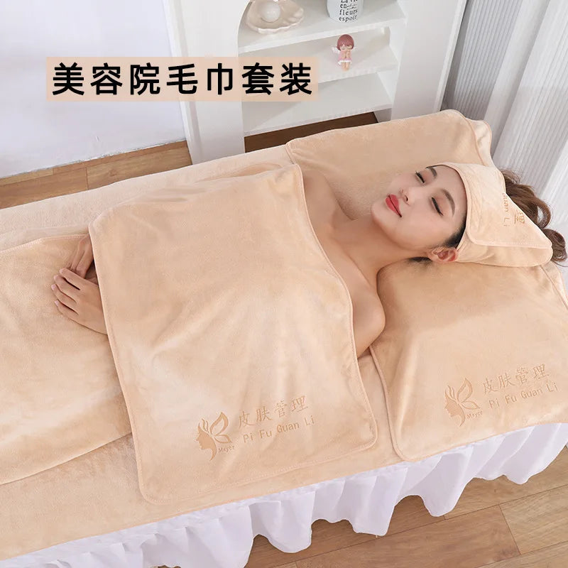 serviette massage velours doux gris beige vert bleu moderne absorbante microfibre lavable machine set
