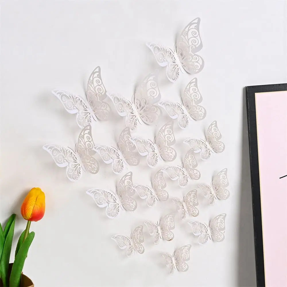 papillons décoratifs transparents artisanal adhésif jaune gris bleu vert rose violet doré rouge blanc