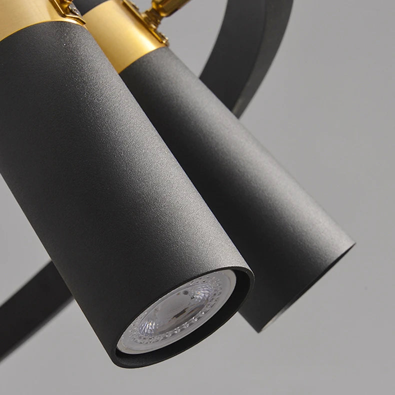 suspension lumineuse moderne noir doré led ampoules câbles suspendus minimaliste intérieur salon