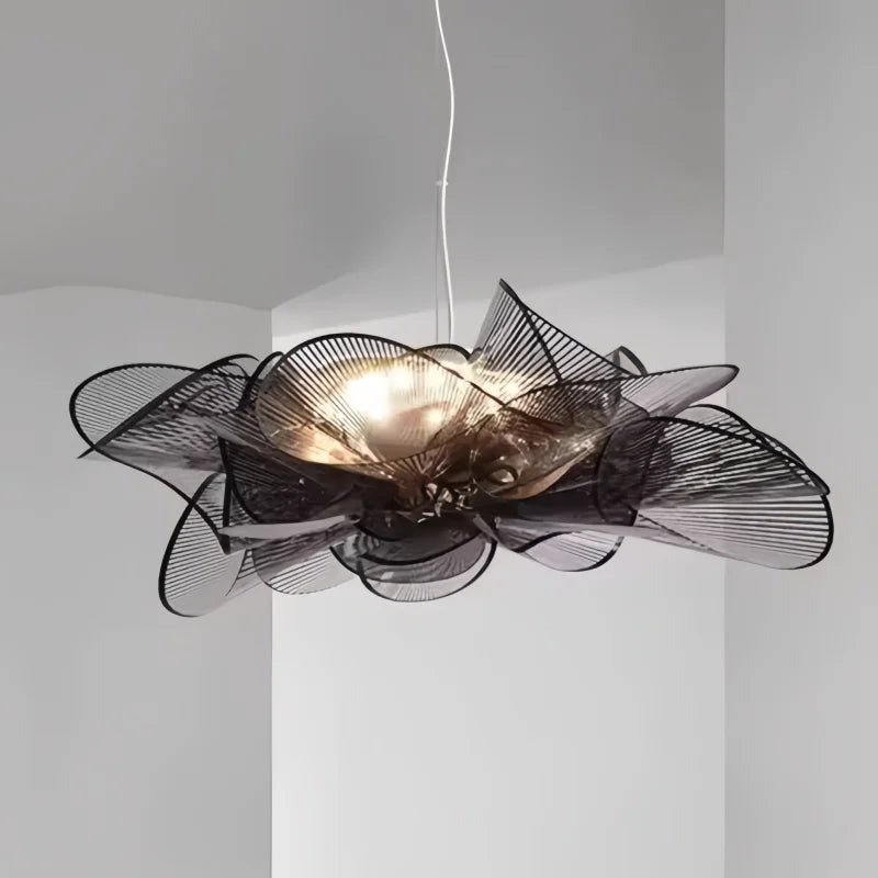 lampe suspendue contemporaine spirale organique noir blanc translucide led stepless dimming chambre salon