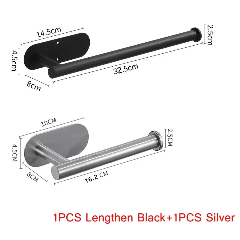 porte serviettes adhésifs papier toilette moderne acier inoxydable noir sans perçagerollable tissue holder stainless