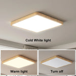 plafonnier led bois naturel blanc moderne 30x30cm opacité vis fixation