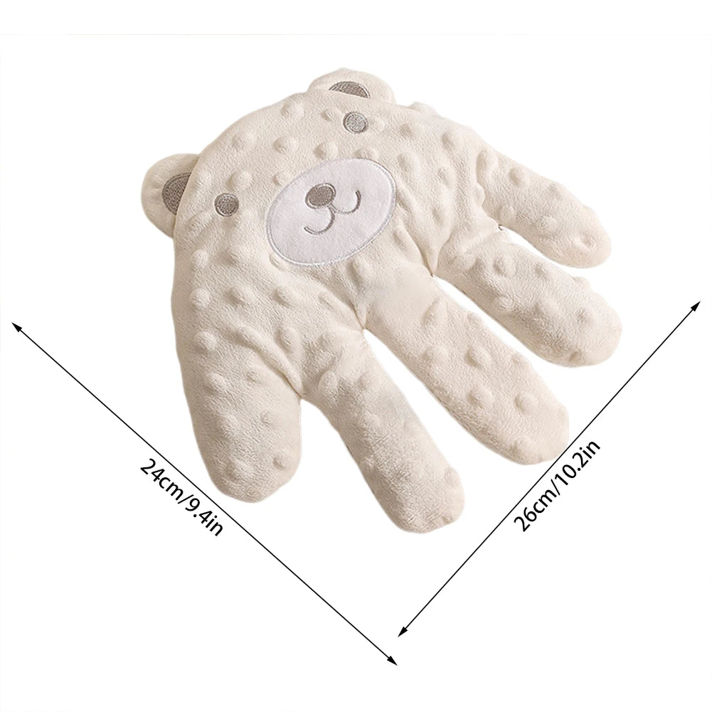 gant massage bébé blanc ours texture douce coton polyester apaisant sommeil massage