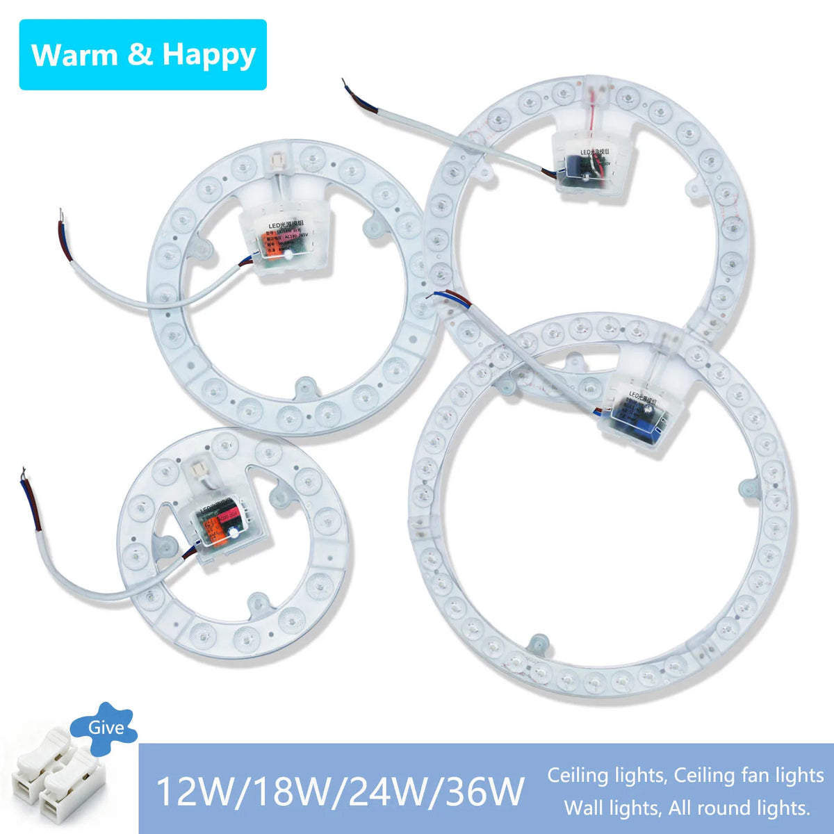 plafonnier led blanc moderne 12w 18w 24w 36w aimants intégrés câble électrique