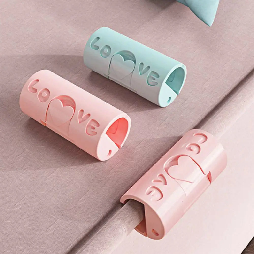 clips lit rose bleu love moderne invisible fixations matelas bedcover plastique