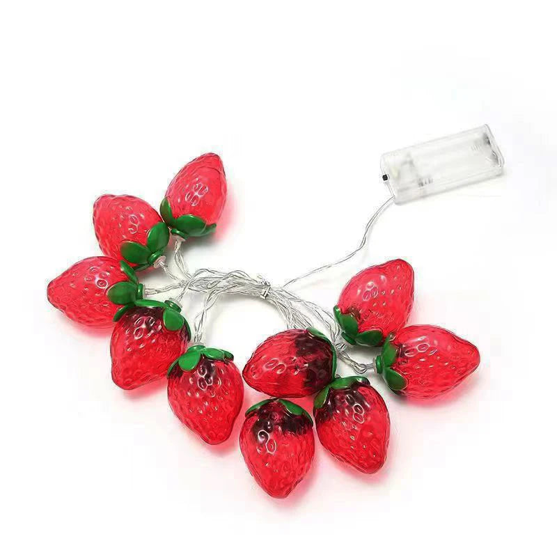 guirlande lumineuse fraises rouges vertes décoration moderne anniversaire mariage fête enfants