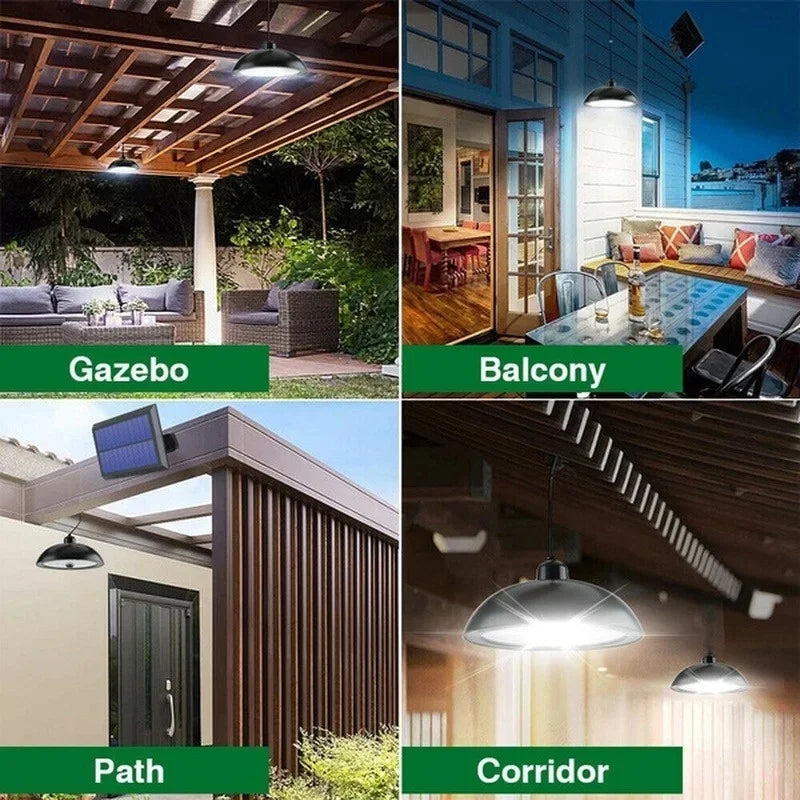 lampe solaire deux têtes noire moderne ip65 led étanche télécommande suspension extérieure