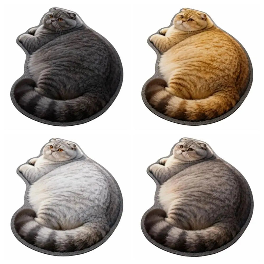 tapis chat motif gris beige orange noir absorbant rapide doux antidérapant polyester maison