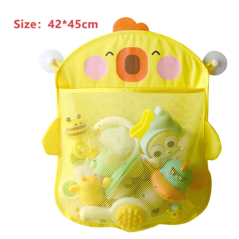 Sac rangement bain maille fine blanc succion moderne jouets bain shampooing savon brosse