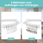 rideau barre pvc blanc moderne clips 5m pliable découpable latéral
