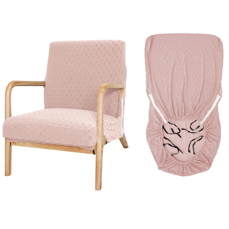 housse fauteuil élastique polyester vert motif géométrique moderne élastiques inclusion fermeture glissière