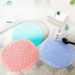 tapis bain antidérapant gris floral motifs points moderne doux drainage