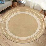 tapis rond boho beige blanc motifs géométriques spirales moderne intérieur extérieur