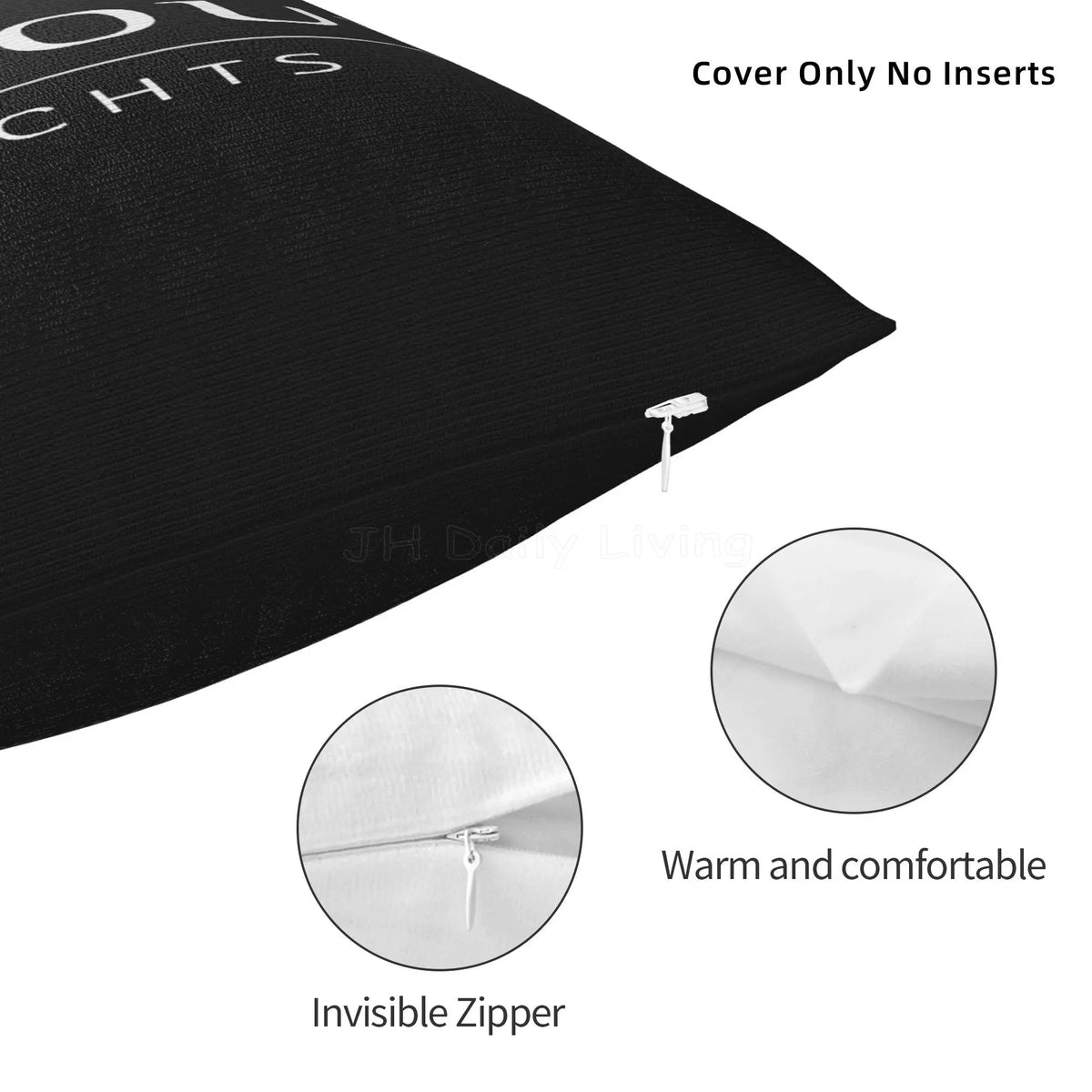 coussin décoratif noir blanc logo DUFOUR YACHTS moderne nautique 45x45cm polyester jacquard