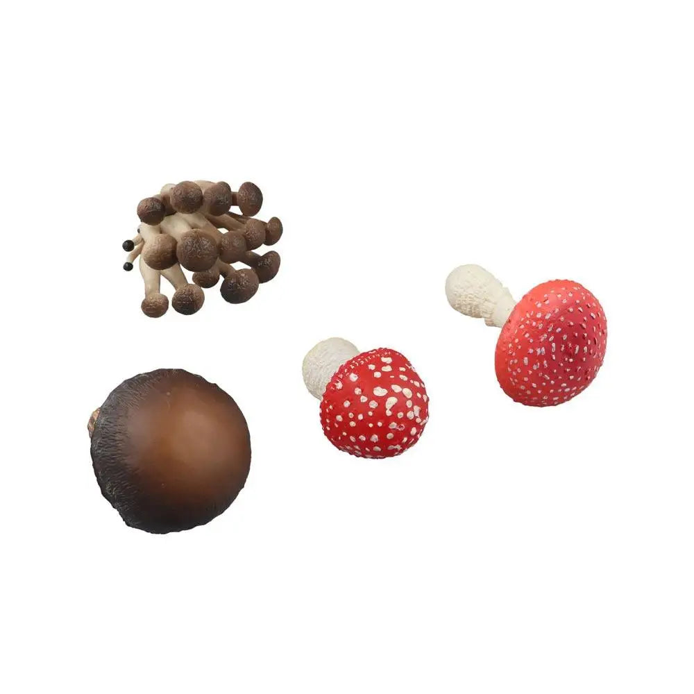 champignons décoratifs résine marron rouge lisses réels jardin decoration pointillés adultes