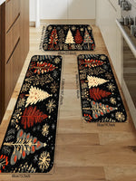 tapis noël imperméable noir blanc rouge sapins flocons neige salon cuisine extérieur festive