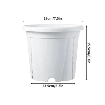 pots racines plastique moderne vertclair beige bleufoncé rayures grille drainage support hydroponie plantes