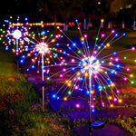 lumières solaires feux d'artifice multicolores modernes extérieures détecteur mouvement led autonomes festive vacances