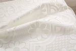 nappe dentelle motif floral vintage shabby chic blanc crème semi transparent table décoration maison