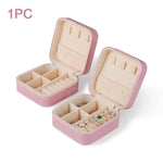 boîte bijoux velours beige portable moderne zippée rose blanche verte