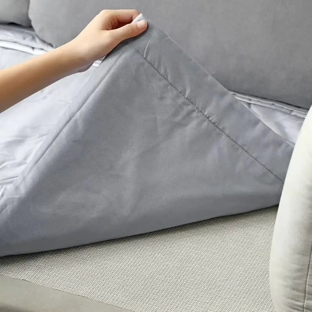 tapis protection beige clair texture tissée motifs géométriques adhésif moderne