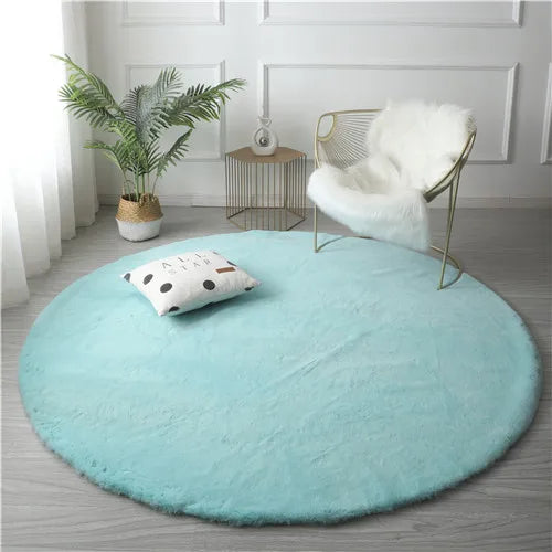 tapis rond velours noir gris moderne maison laveable polyester minimaliste chambre sofa chevet