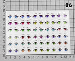 autocollants yeux stylisés multicolores dessin animé adhésifs argile polymère ultra légères diy bricolage travaux