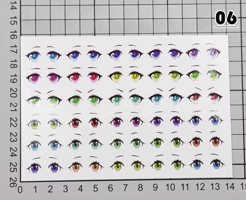 autocollants yeux stylisés multicolores dessin animé adhésifs argile polymère ultra légères diy bricolage travaux