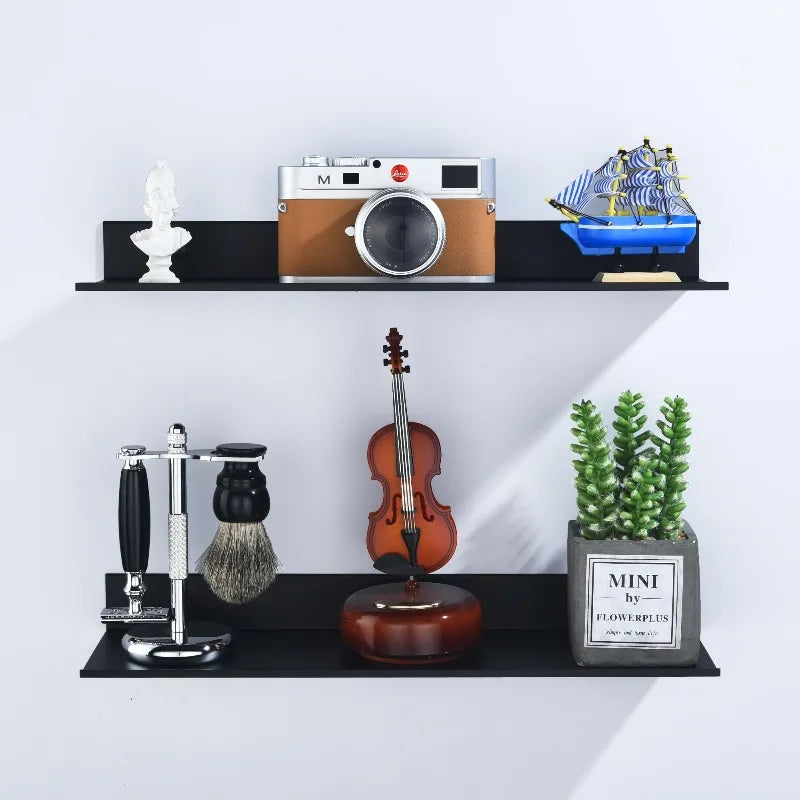 étagères murales modernes noires 40cm 30cm 20cm 15cm acrylique fixées mur