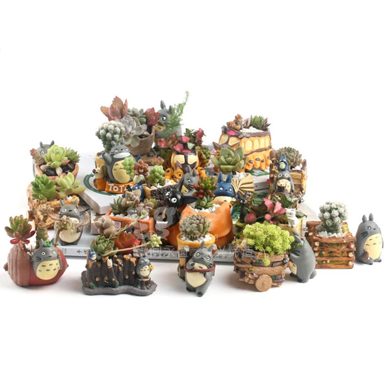 pots fleurs résine dessin animé succulentes cache plantes motifs animaux créatif orange gris vert