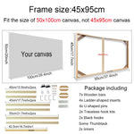 cadres bois modernes toiles 45x95 50x100cm peinture huile diamant minimaliste