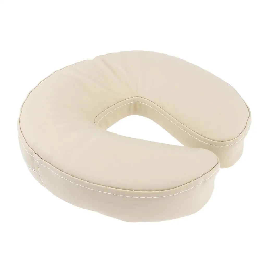 coussin tête visage bas massage table lit salon support nuque beige simili cuir ergonomique