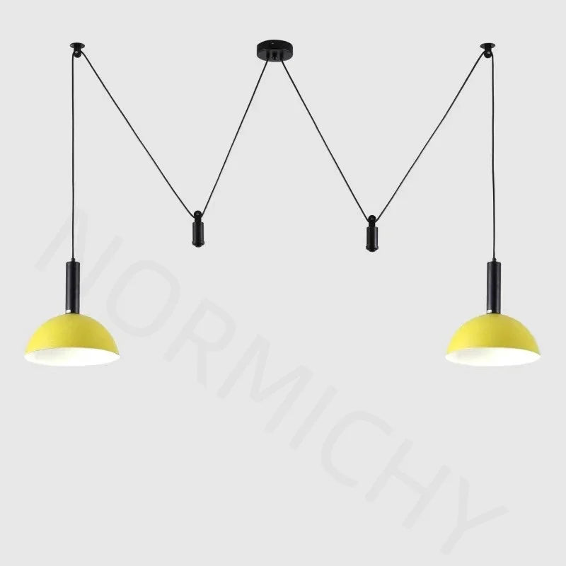 suspension lumineuse moderne conique led réglable noir blanc chambre salon