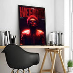 affiche the weeknd moderne pvc noire blanche cadre salon chambre decoration artistique