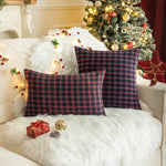 décoration intérieure coussin carreaux écossais vert rouge blanc traditionnels 45x45cm farmhouse