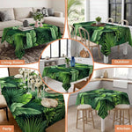 nappe verte feuilles tropicales moderne mariage extérieur décoration table restaurant fête